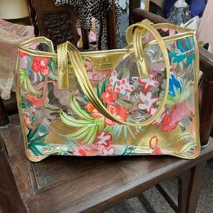 Spartina 449 clear purse with floral design